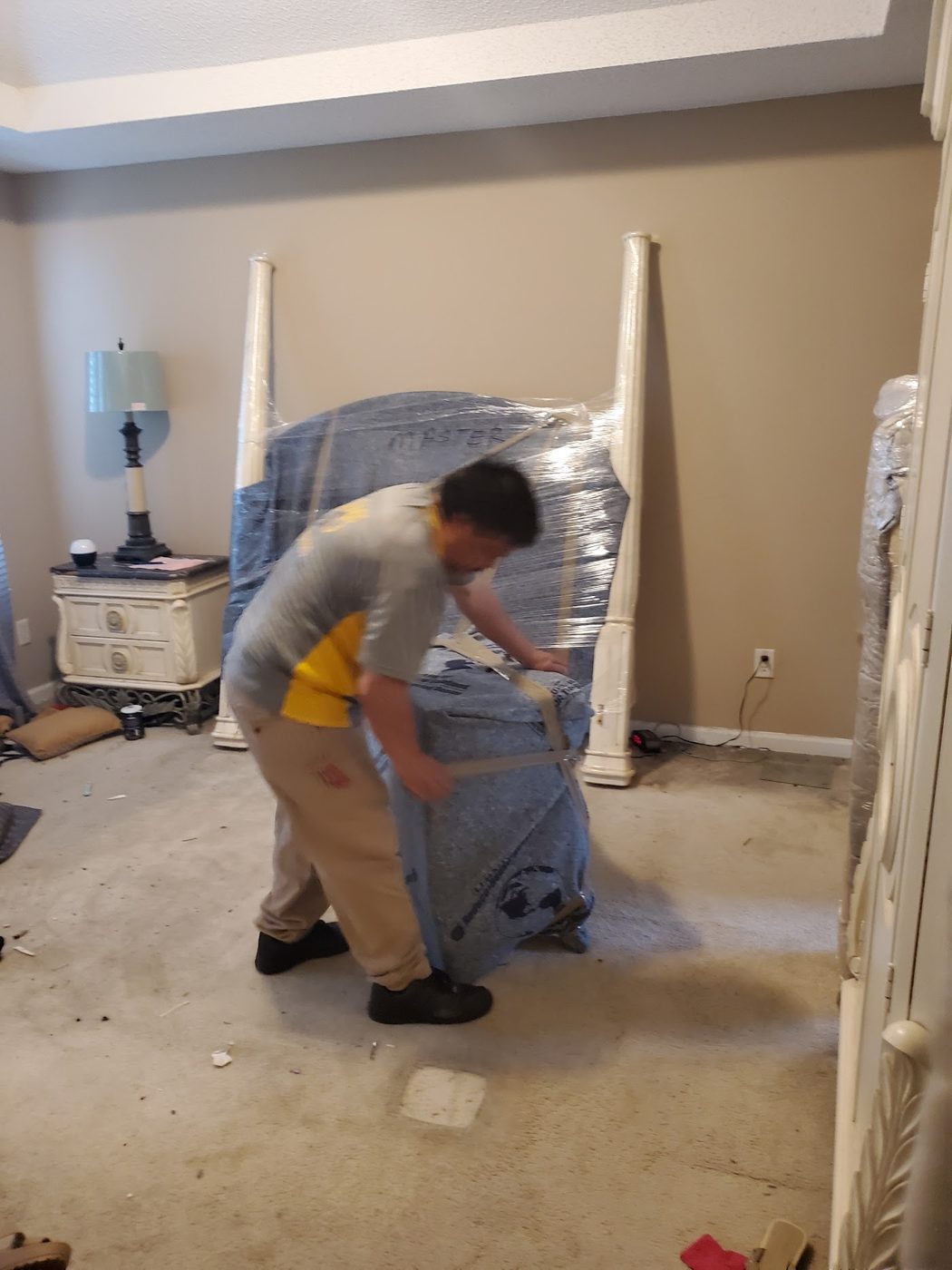 Mover wrapping a bed frame