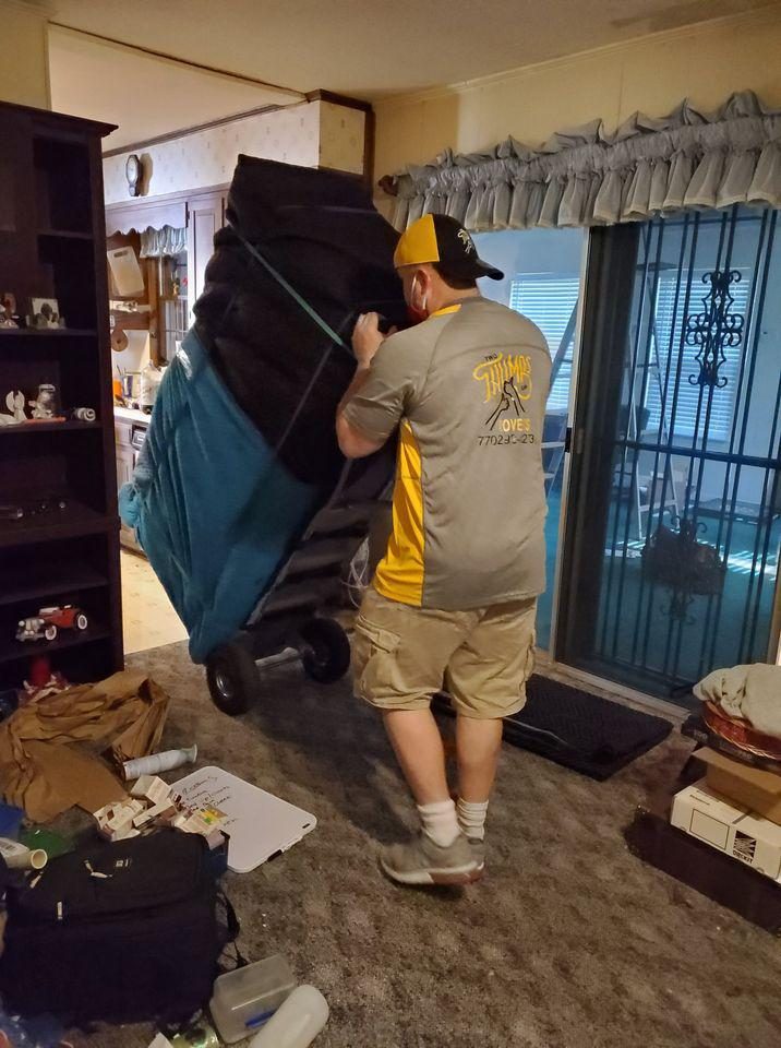 Mover with a dolly inside a home