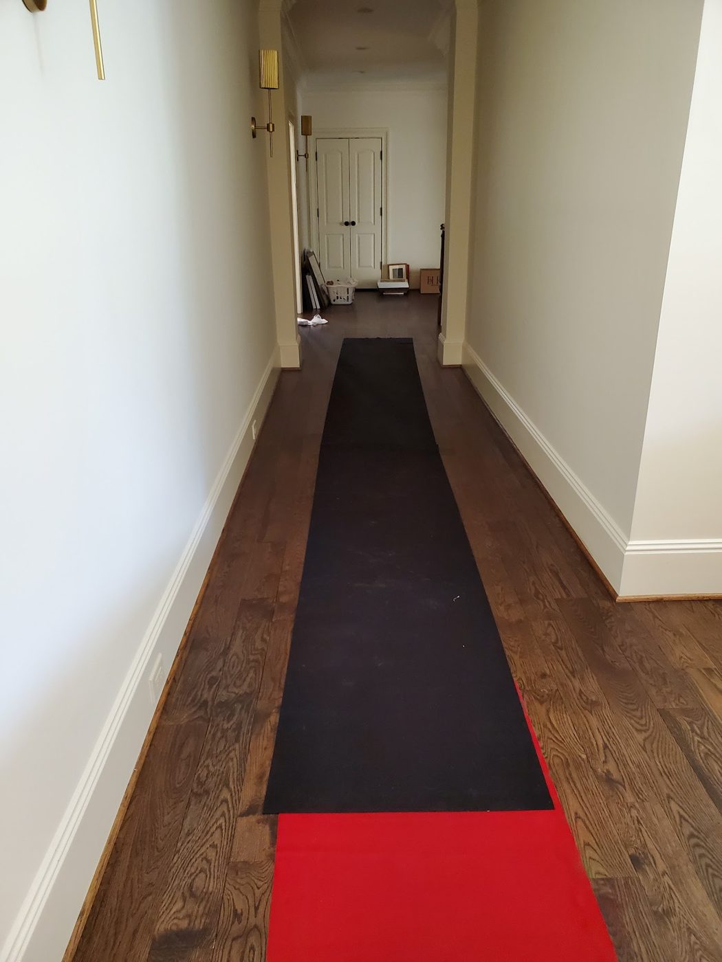 Floor runner protecting a hallway